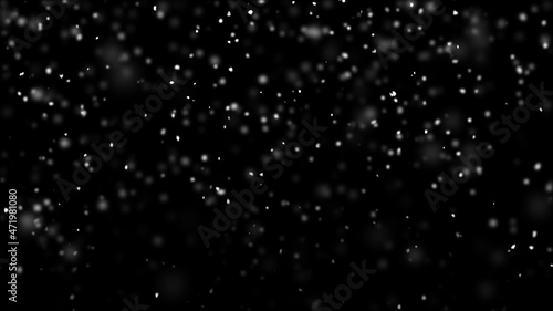 Falling large fluffy snowflakes 3D render