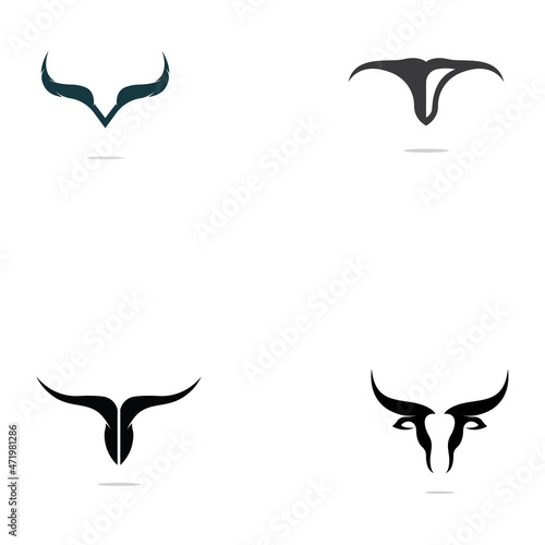 bull head horn icon template