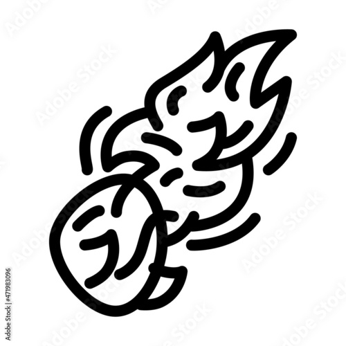 bolide burning line icon vector. bolide burning sign. isolated contour symbol black illustration