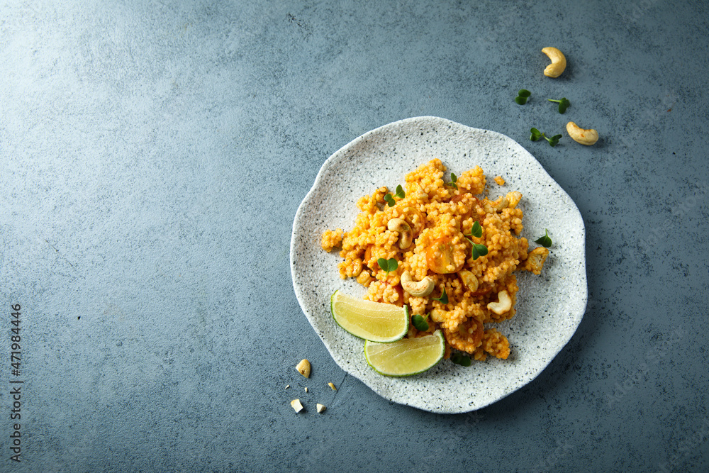Spicy vegetarian pilau with cashew Spicy vegetarian pilau with cashew