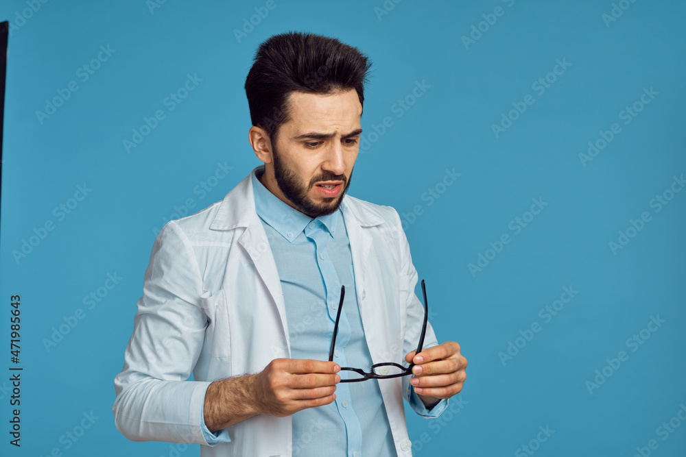male doctor in white coat stethoscope hospital professional male doctor in white coat stethoscope hospital professional