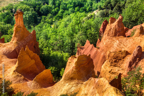 Rock Formation in the So Called Colorado Provencal, Near Rustrel, Provence, France