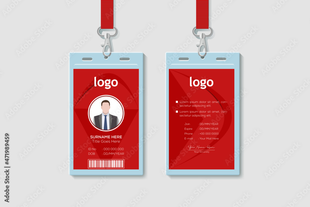 Modern Clean Graphic ID Card Design Template.  Vector Illustration