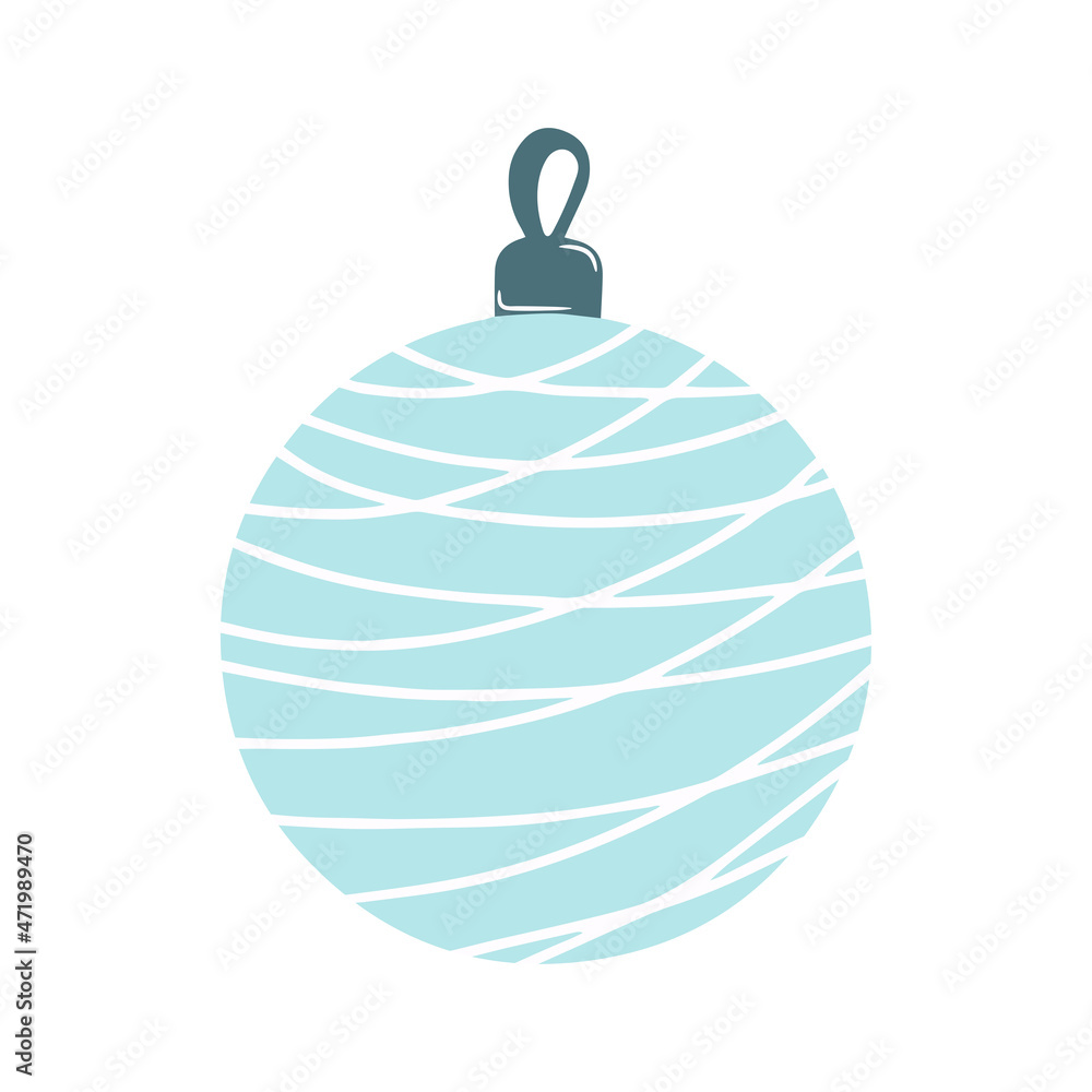 Hand drawn christmas tree ball isolated on a white background. Doodle, illustration in a simple flat style. It can be used for decoration of textile, paper and other surfaces. Hand drawn christmas tree ball isolated on a white background. Doodle, illustration in a simple flat style. It can be used for decoration of textile, paper and other surfaces.