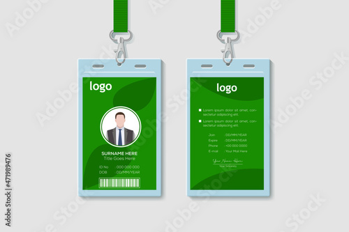 Modern Clean Graphic ID Card Design Template.  Vector Illustration