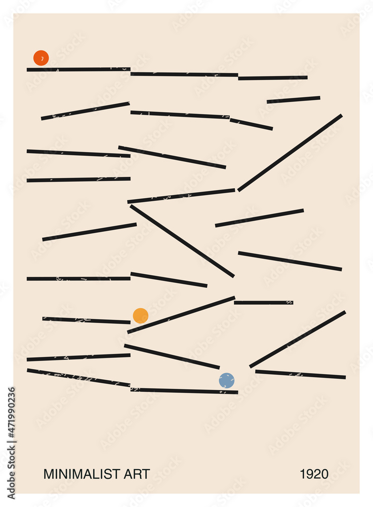 Naklejka premium Minimal 20s geometric design poster with primitive shapes