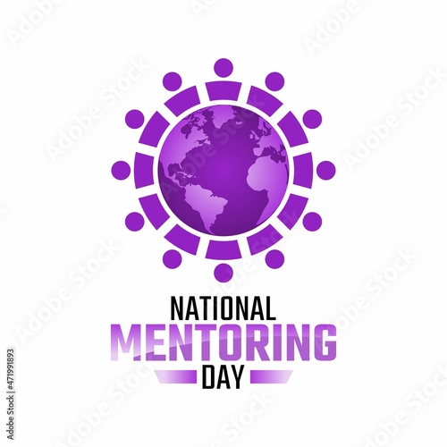 vector graphic of national mentoring day good for national mentoring day celebration. flat design. flyer design.flat illustration.