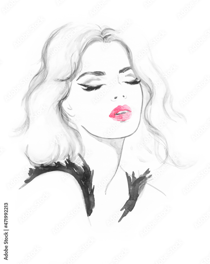 beautiful woman. fashion illustration. watercolor painting
beautiful woman. fashion illustration. watercolor painting