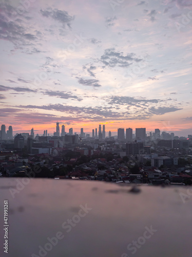 Beautiful sunsets in urban areas  to be precise in the capital city of Indonesia  Jakarta.