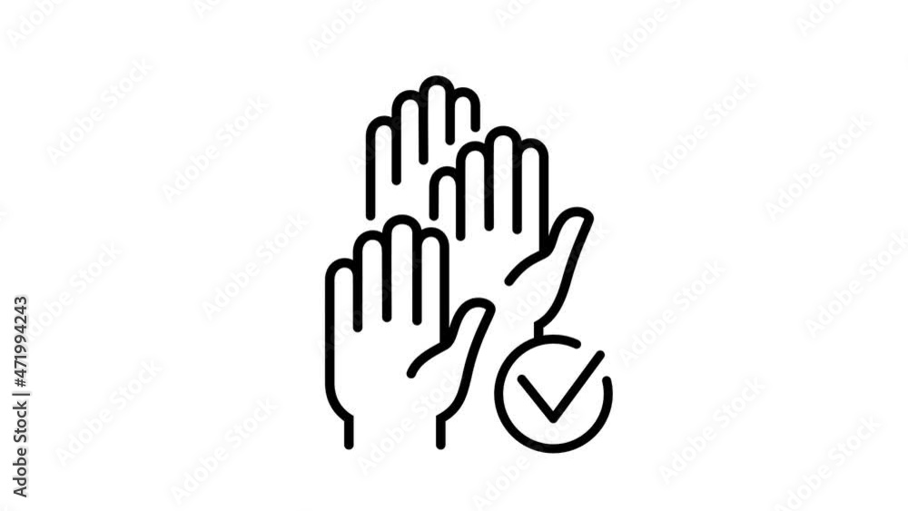 Animated business icon. Line Illustration with check mark. Graphic element related to selection, confirmation, approval, guarantee, management operations. Dynamic, simple minimalistic design for web Animated business icon. Line Illustration with check mark. Graphic element related to selection, confirmation, approval, guarantee, management operations. Dynamic, simple minimalistic design for web