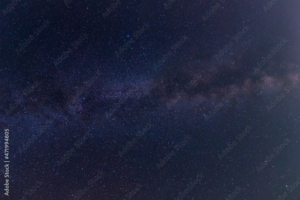 Section of night sky with Milky Way and many stars