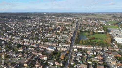 Wallpaper Mural streets and roads houses in Hoddesdon Hertfordshire UK Aerial Drone view, Torontodigital.ca