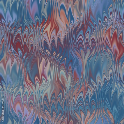 Seamless combed conch effect Turkish ebru marble surface pattern design for print. High quality illustration. Luxurious ancient art form. Wavy liquid fluid marbled book paper antique graphic design.