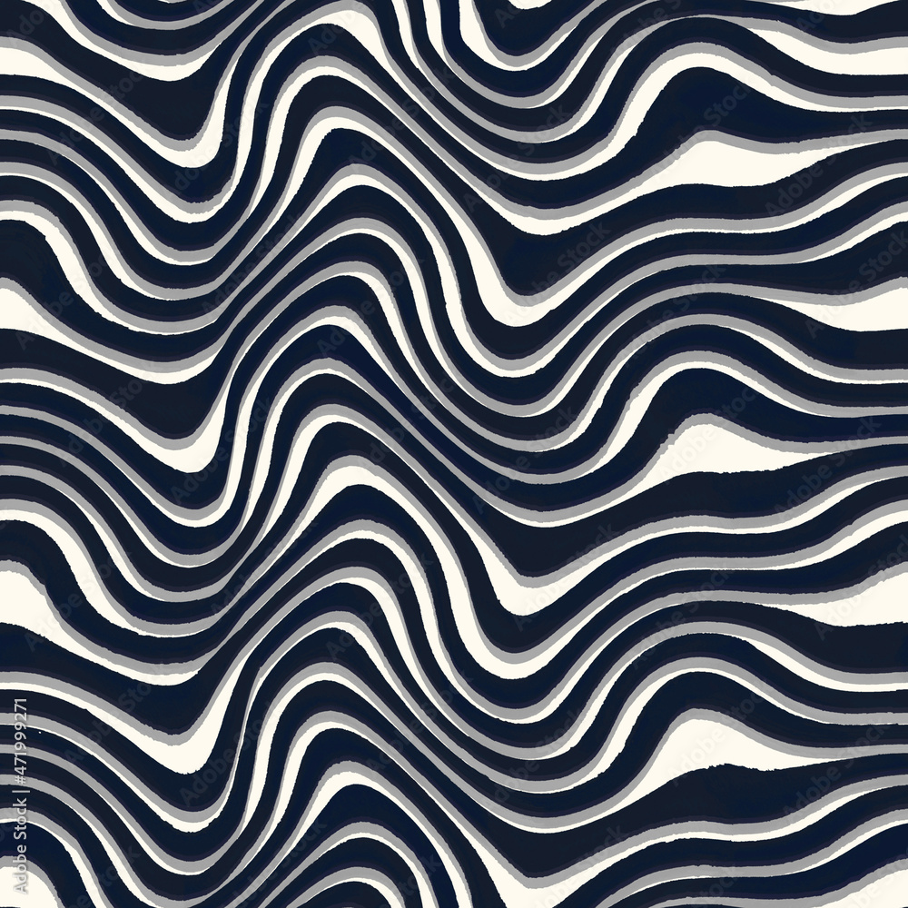 Abstract wavy striped background. Hand drawn black and white 3d effect stripes Abstract wavy striped background. Hand drawn black and white 3d effect stripes