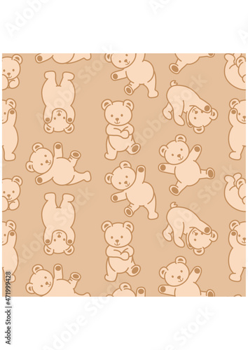 Seamless pattern of baby teddy bear
