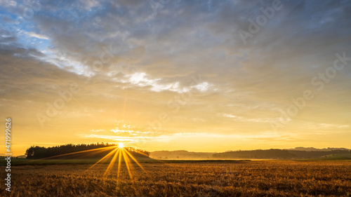 Sunrise in the midlands of Switzerland