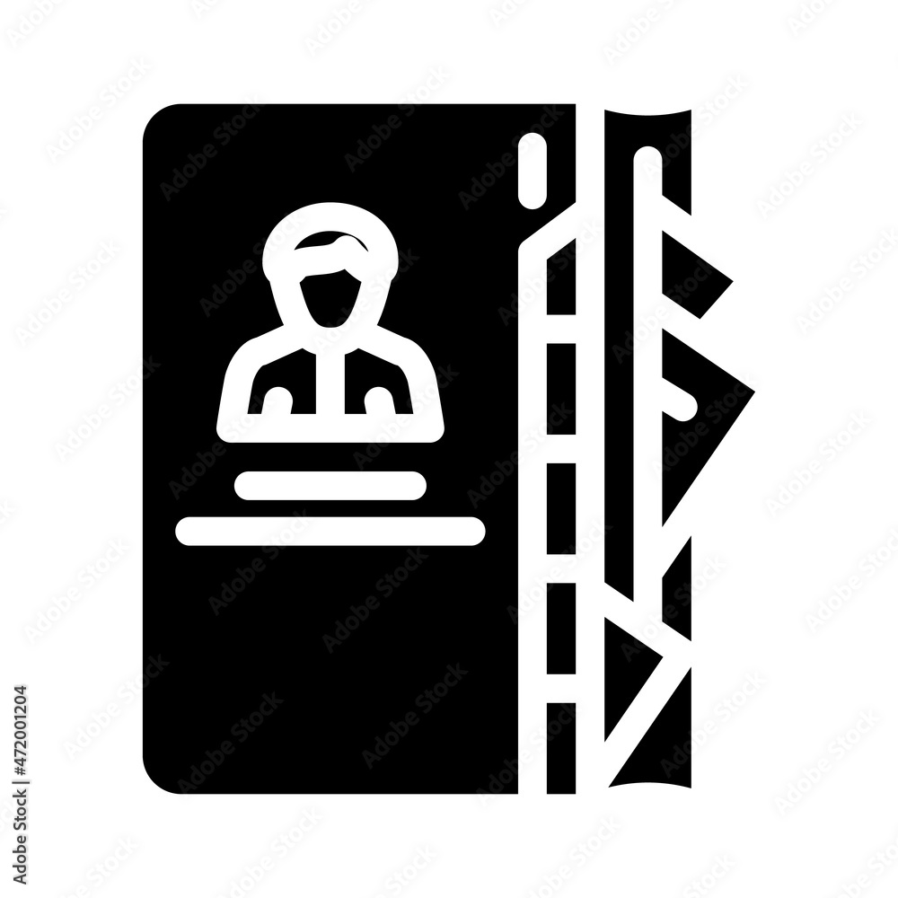 contacts notebook of business manager glyph icon vector. contacts notebook of business manager sign. isolated contour symbol black illustration contacts notebook of business manager glyph icon vector. contacts notebook of business manager sign. isolated contour symbol black illustration