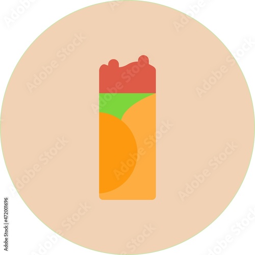Burrito Flat Circle Vector Icon Design