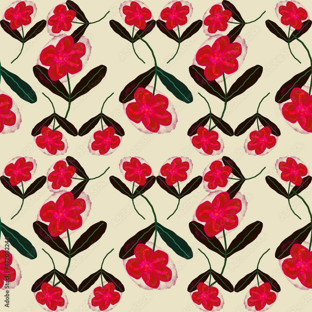 seamless pattern with red flowers seamless pattern with red flowers