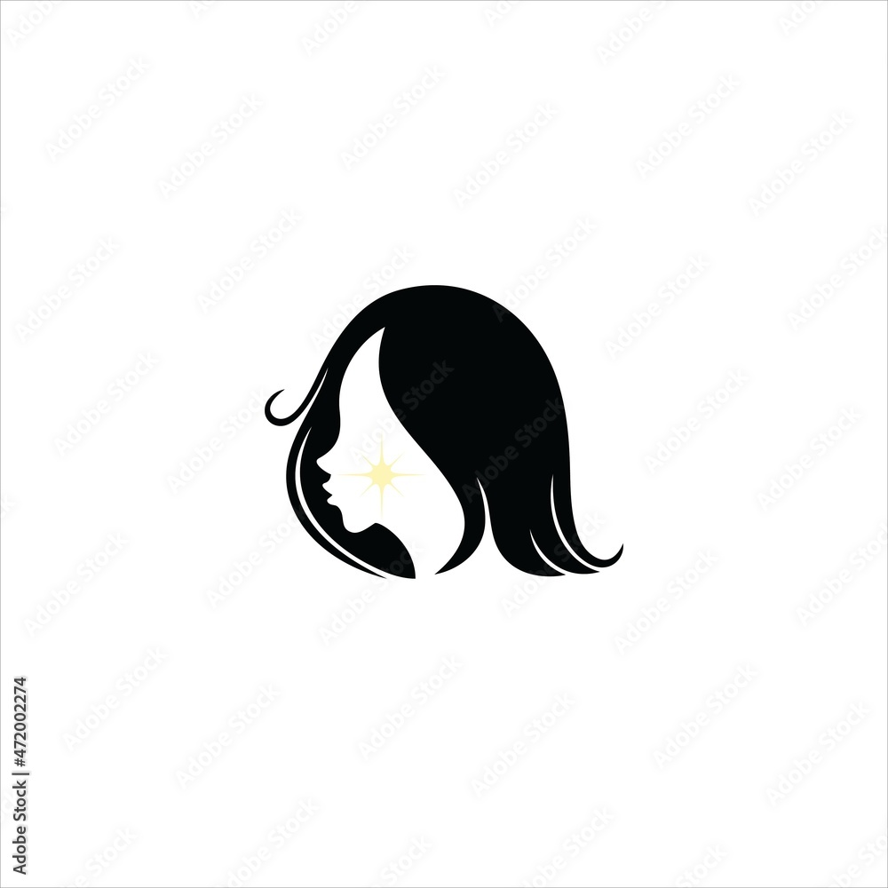 woman's head logo vector template glow woman's head logo vector template glow