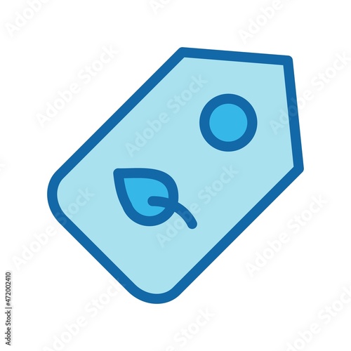 Tag Line Filled Blue Vector Icon Design