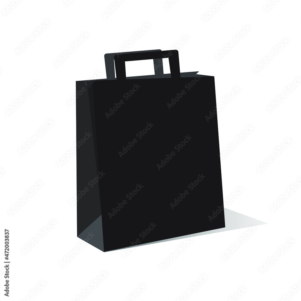 Black paper grocery bag with handles Black paper grocery bag with handles