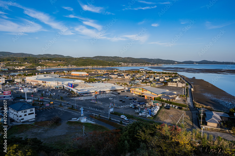 Obraz premium 杵築城 - 天守閣からの眺望