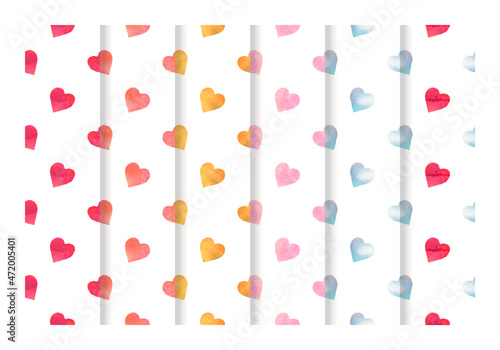 Collection Colorful Hearts Seamless Pattern