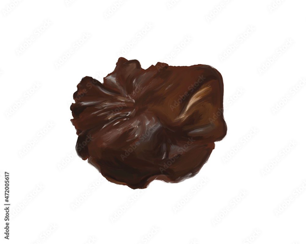 Dark brown jelly ear, Taiwanese ingredient in digital painting illustration art design Dark brown jelly ear, Taiwanese ingredient in digital painting illustration art design