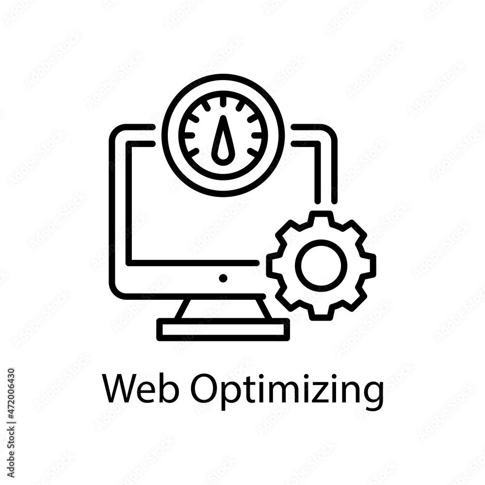 Web Optimizing vector outline Icon Design illustration. Web And Mobile Application Symbol on White background EPS 10 File Web Optimizing vector outline Icon Design illustration. Web And Mobile Application Symbol on White background EPS 10 File