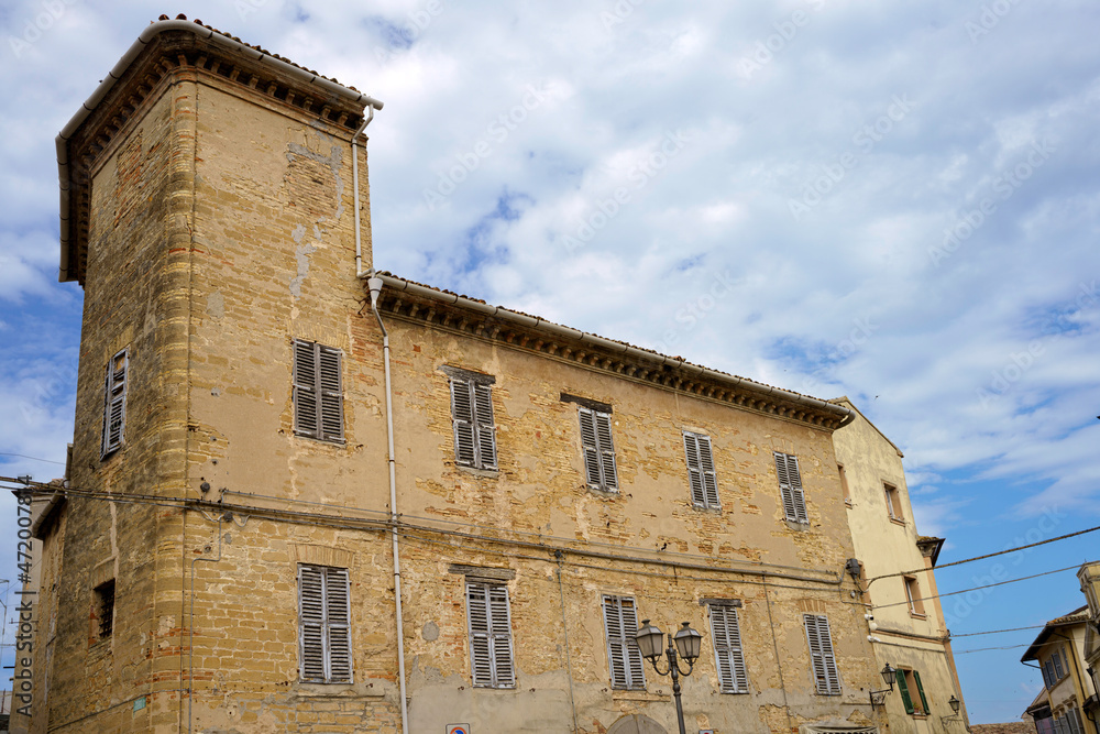 Historic palace in Camerano, Ancona province, italy