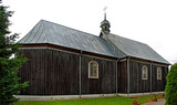 Built in 1754, the wooden baroque Catholic church of Saint Stanislaus the Bishop in Żurominek in Masovia, Poland.