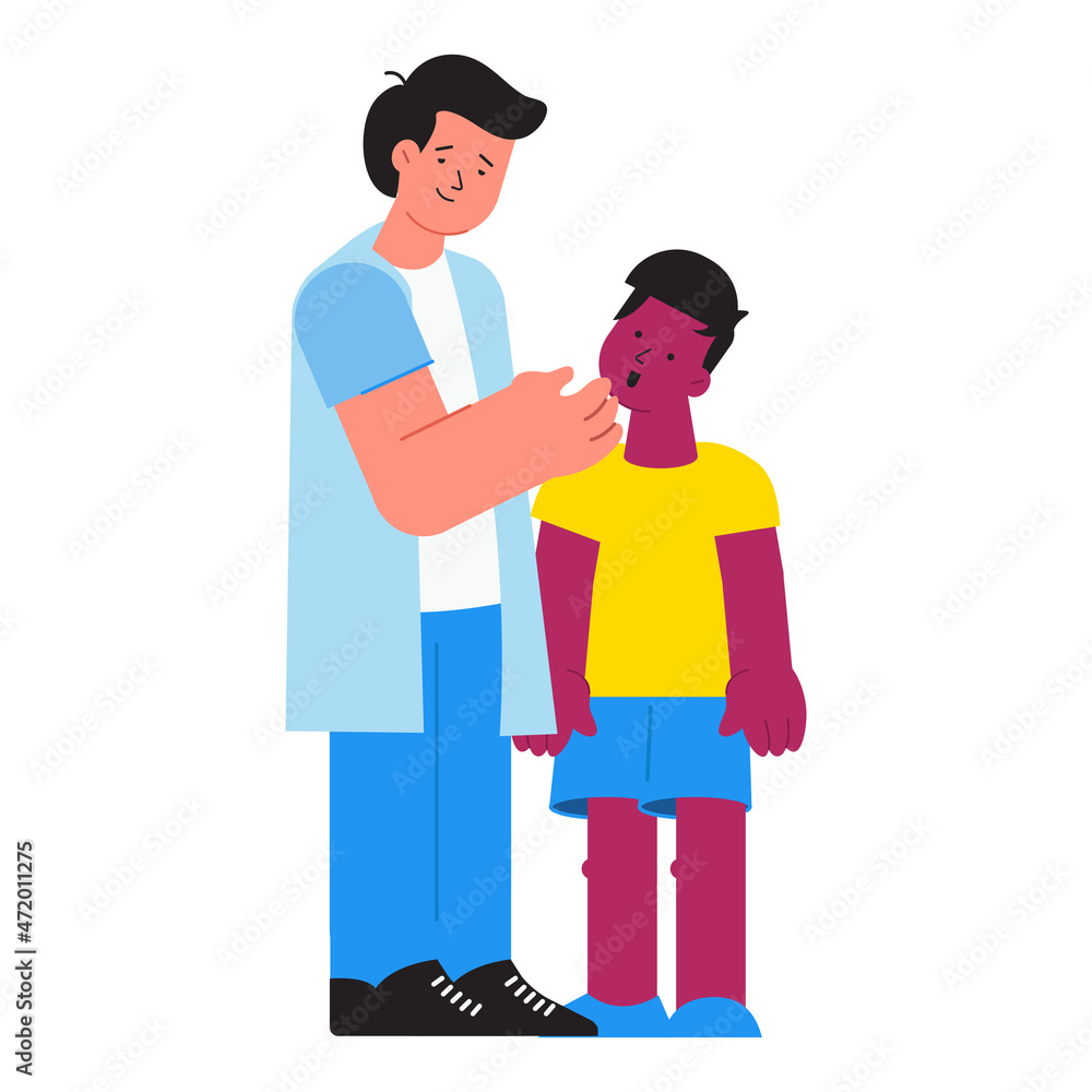 Doctor Checking Child Composition