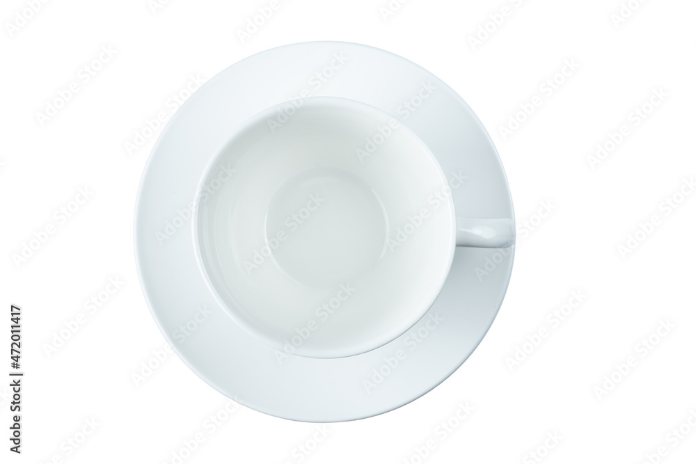 Empty coffee cup top view isolated on white background with clipping path. Empty coffee cup top view isolated on white background with clipping path.