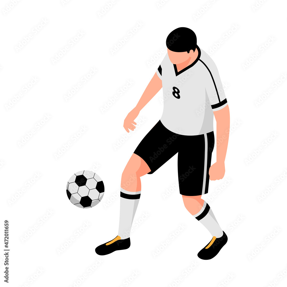 Football Player Isometric Composition Football Player Isometric Composition