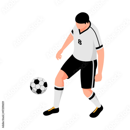Football Player Isometric Composition