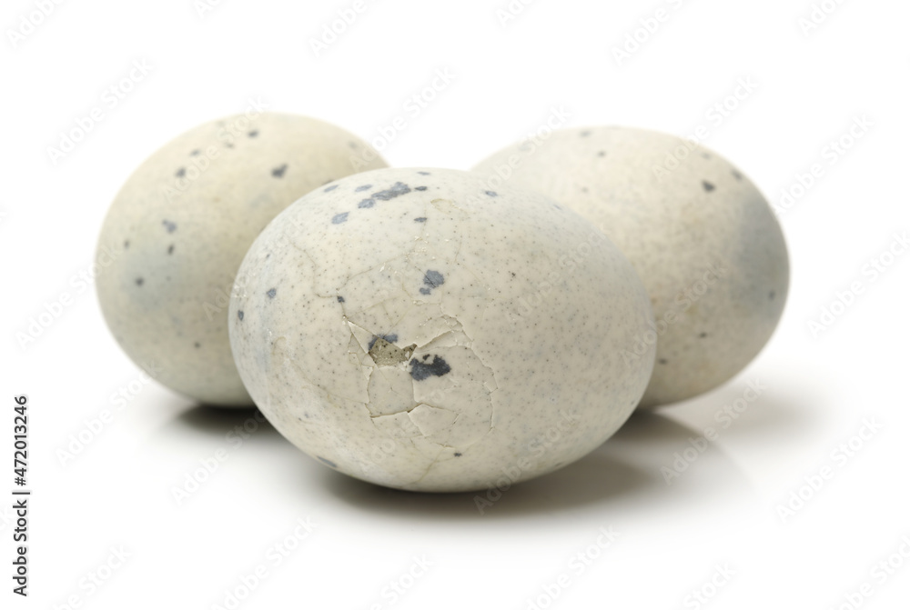 preserved duck eggs on white background preserved duck eggs on white background