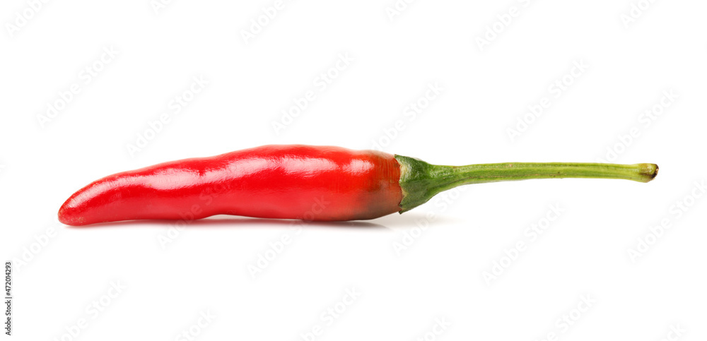 Red chili peppers on white background Red chili peppers on white background