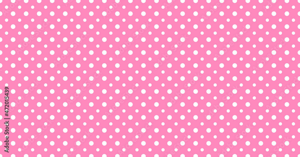 pretty cute sweet polka dots seamless pattern retro stylish vintage girly pink and white wide background concept for fashion printing