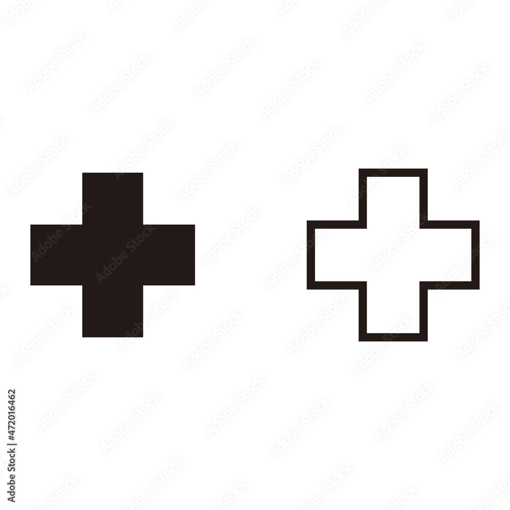 Plus Icon vector. Add icon. Addition sign Plus Icon vector. Add icon. Addition sign