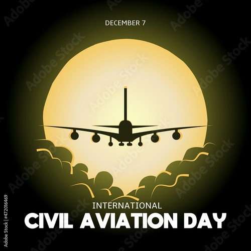 International civil aviation day theme banner. Vector illustration. Suitable for Poster, Banners, campaign and greeting card. 