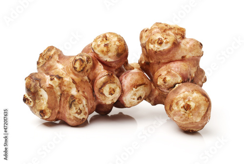 Jerusalem artichoke on a white background