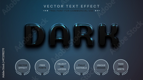 Black Plastic - Editable Text Effect, Font Style