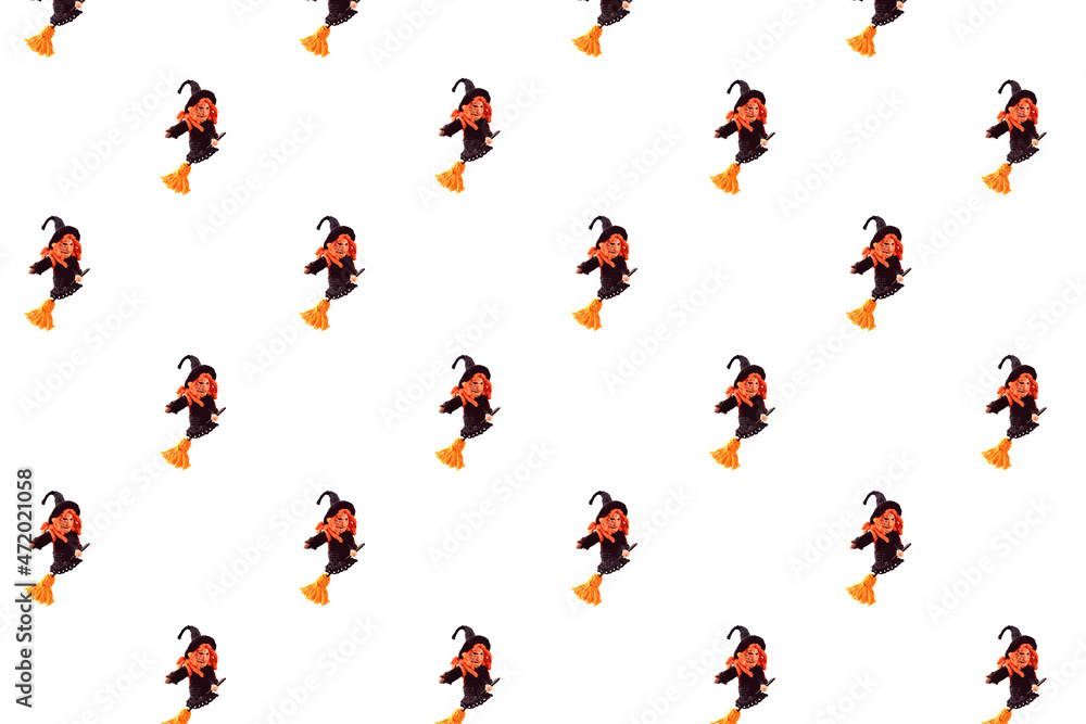 witches pattern illustration on white background witches pattern illustration on white background