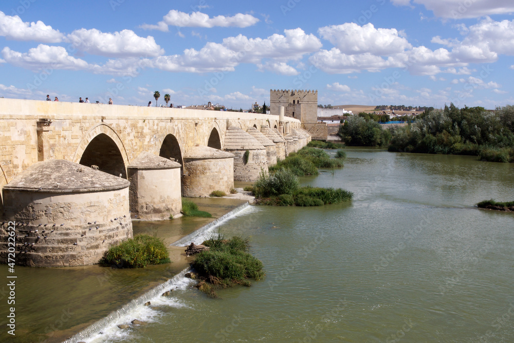 Córdoba (Spain). Roman bridge of Córdoba over the Guadalquivir river