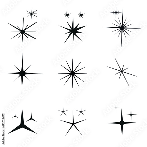 Sparkles icon vector set. Stars illustration sign collection. Sparkles Stars symbol or logo.