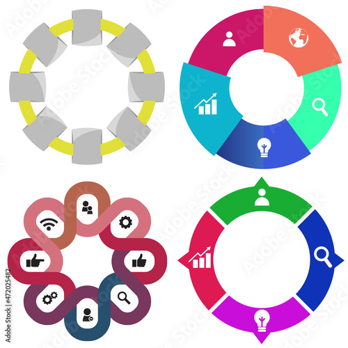 Business infographics. Set of pie chart	