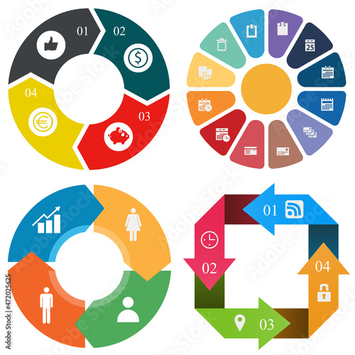 Business infographics. Set of pie chart	
