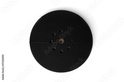 Circular discs velcro for grinding machine isolated on white background.