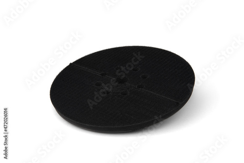 Circular discs velcro for grinding machine isolated on white background.
